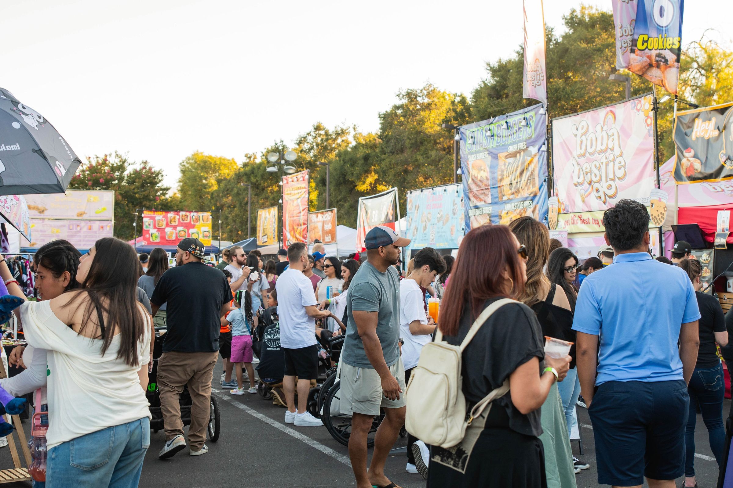 805 Night Market vendor booths and festival crowd